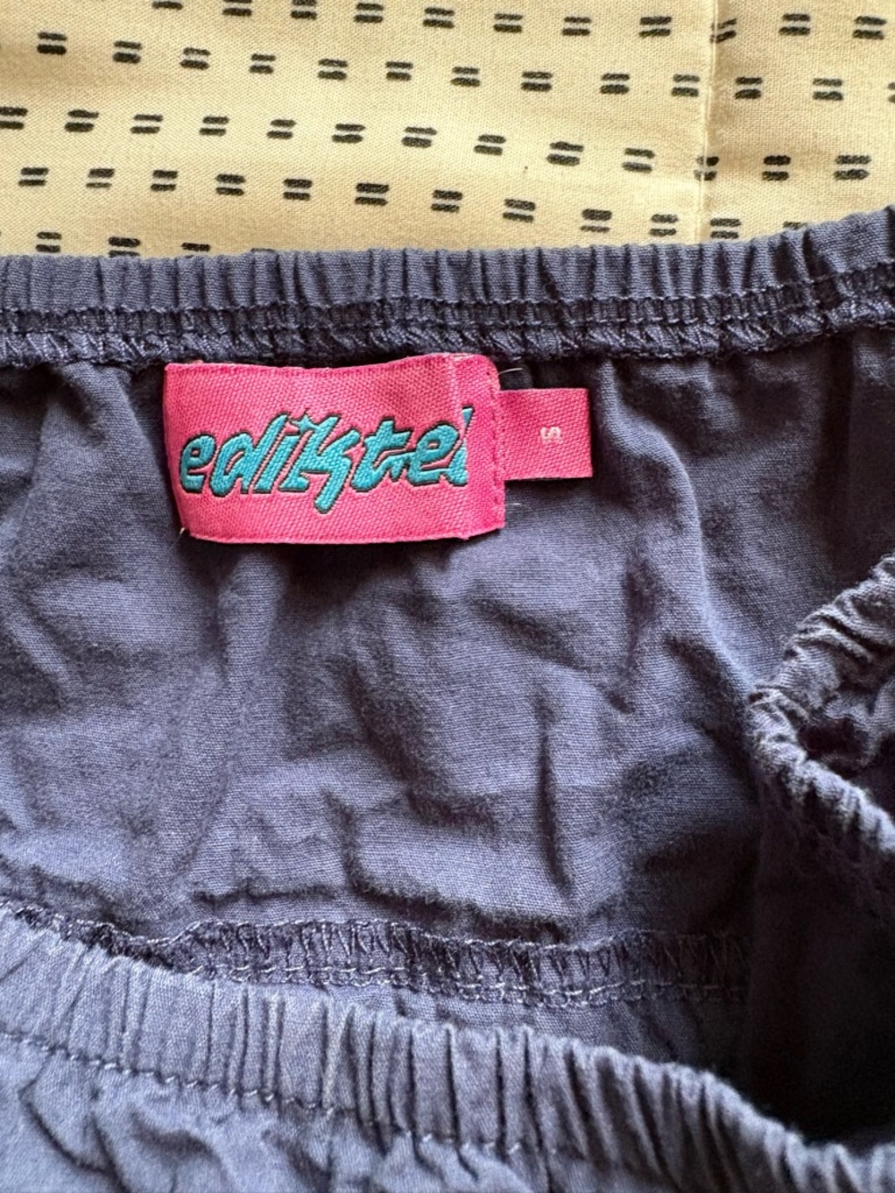 Edikted Navy Drawstring Crop Top - Picture 3 of 3
